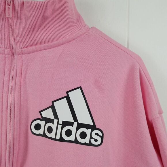 Adidas Womens Pink Pull Over Mock Neck Sweatshirt Quarter Zip Size 1X - Picture 4 of 11